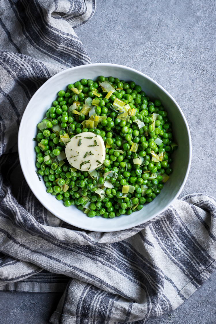 BUTTERED PEAS WITH LEEKS AND MINT - ful-filled