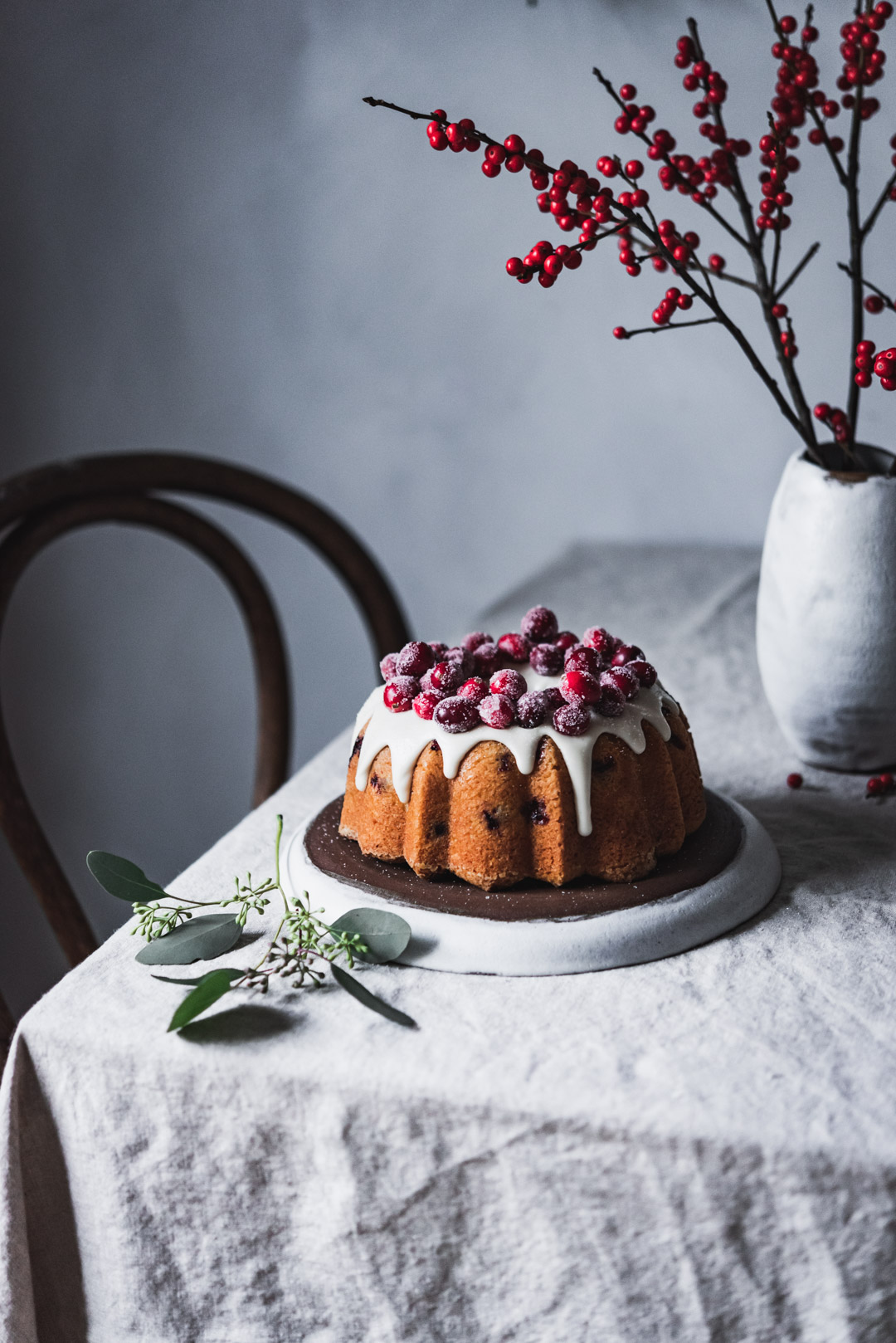 Delicious Christmas Bundt Cake Recipe with Sugared Cranberries - Emily  Laurae