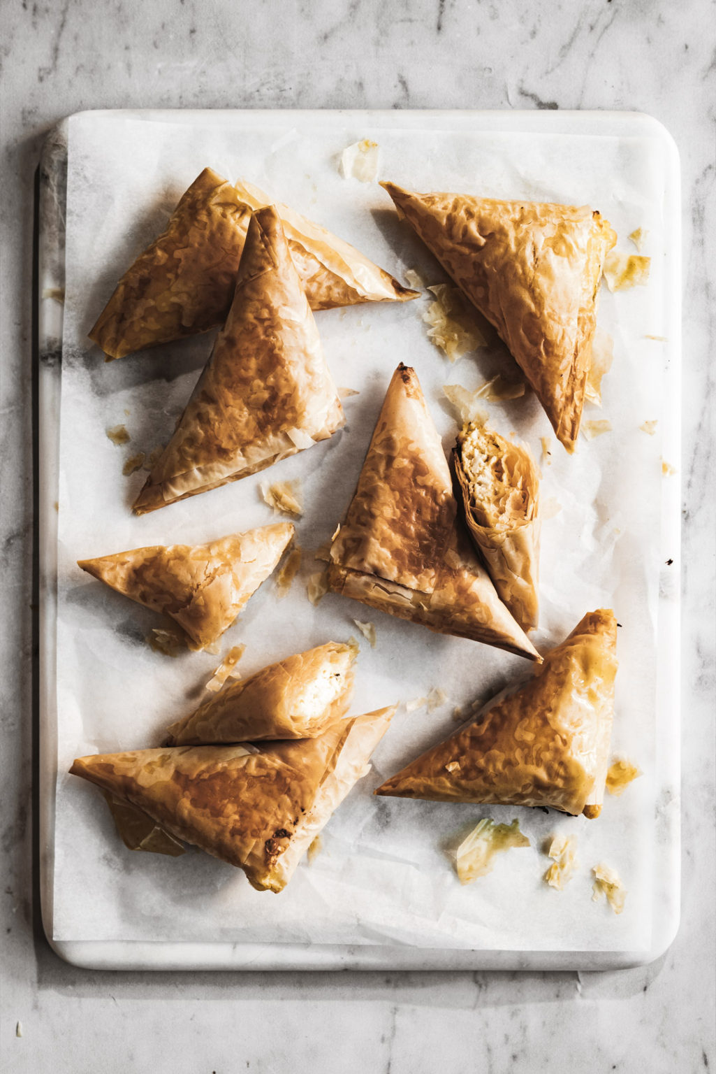 EASY GREEK CHEESE TRIANGLES - ful-filled