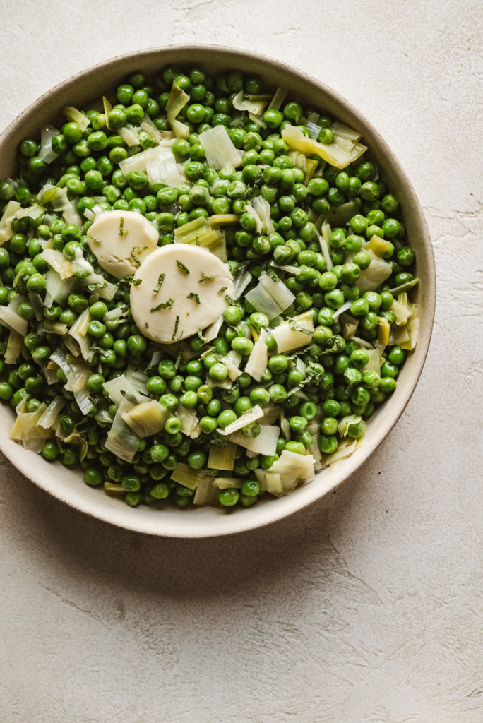 BUTTERED PEAS WITH LEEKS AND MINT - ful-filled